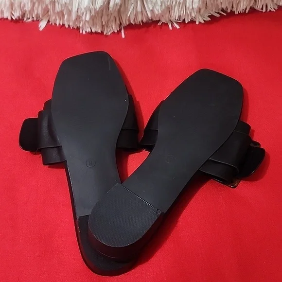 Joie Black Paige Slide Sandals flats tortoise buckle Minimalist Design - Picture 5 of 8